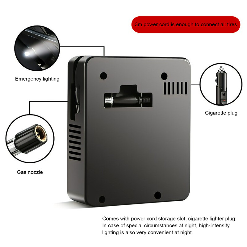 96W automobilska električna zračna pumpa Mini pumpa za napuhavanje guma 12V 100PSI 35L/min Prijenosni zračni kompresor za automobile Motocikle Lopta za bicikl