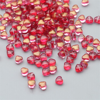 50PCS/Παρτίδα 6mm Πολύχρωμες AB Spacer Heart Beads Τσέχικα γυάλινες χάντρες για κατασκευή κοσμημάτων Χειροποίητο κολιέ βραχιόλι Diy αξεσουάρ