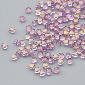 50PCS/Παρτίδα 6mm Πολύχρωμες AB Spacer Heart Beads Τσέχικα γυάλινες χάντρες για κατασκευή κοσμημάτων Χειροποίητο κολιέ βραχιόλι Diy αξεσουάρ