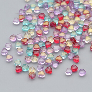 50PCS/Παρτίδα 6mm Πολύχρωμες AB Spacer Heart Beads Τσέχικα γυάλινες χάντρες για κατασκευή κοσμημάτων Χειροποίητο κολιέ βραχιόλι Diy αξεσουάρ