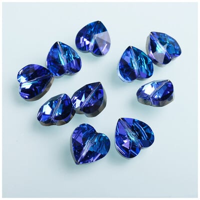 Mărgele de sticlă cehă în formă de inimă de 10/14 mm pentru fabricarea de bijuterii, cercei, brățări, accesorii pentru colier, mărgele de sticlă cu glazură în vrac