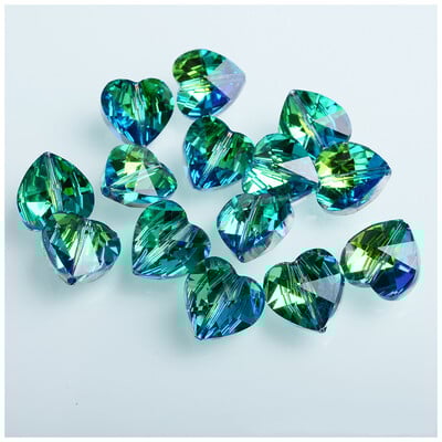 Mărgele de sticlă cehă în formă de inimă de 10/14 mm pentru fabricarea de bijuterii, cercei, brățări, accesorii pentru colier, mărgele de sticlă cu glazură în vrac
