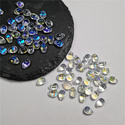 30db 6x9MM színes vízcsepp alakú kristálygyöngyök cseh üveg laza gyöngyök barkácsoláshoz ékszerkészítéshez kézműves kiegészítők