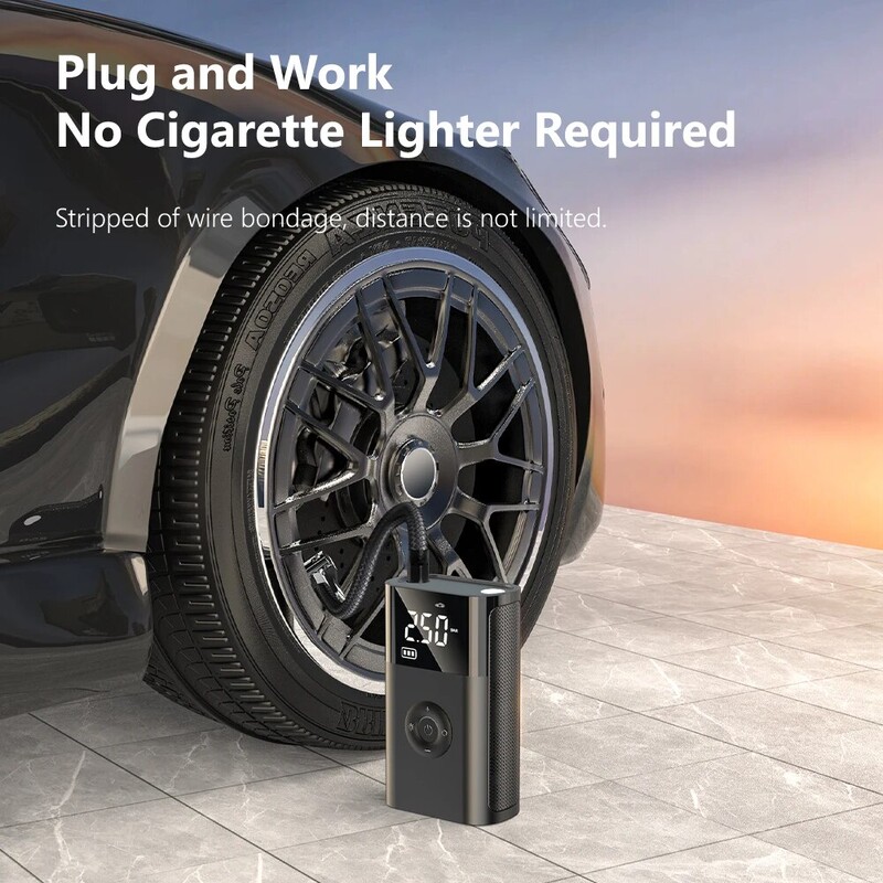 Mini légkompresszor 12V 150PSI hordozható elektromos légszivattyú autógumi felfújó motorkerékpár gumiabroncs légtöltő szivattyúhoz