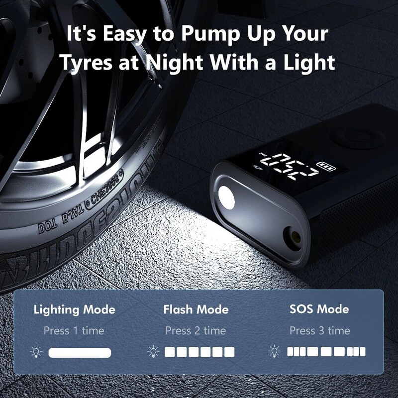 Mini légkompresszor 12V 150PSI hordozható elektromos légszivattyú autógumi felfújó motorkerékpár gumiabroncs légtöltő szivattyúhoz