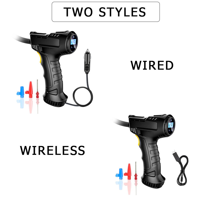 1 set pumpe za napuhavanje montirane na automobilu, ručni pametni kućni automobil, motocikl, prijenosna pumpa za napuhavanje guma, crna prijenosna