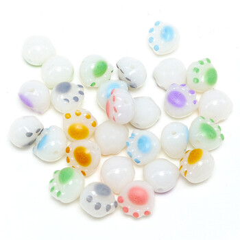 20 τεμ. 11mm Kawaii Cat Paws Ακρυλικές χάντρες Cartoon Claw Spacer Beads για κοσμήματα Κατασκευή βραχιολιών κολιέ Χειροποίητο αξεσουάρ χειροτεχνίας