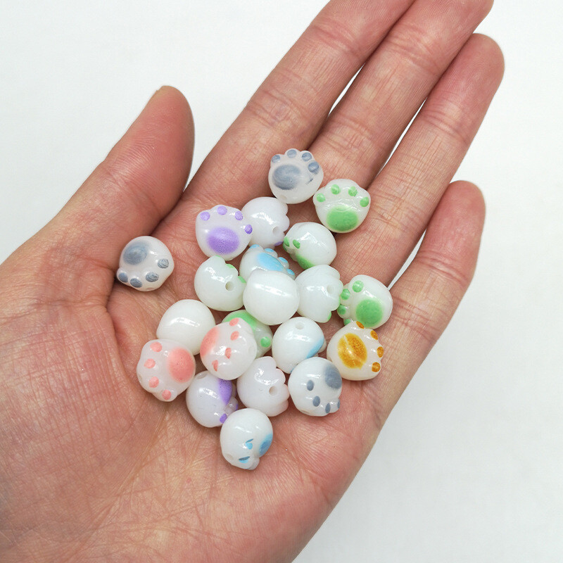20 buc. margele acrilice labe de pisică Kawaii de 11 mm margele distanțiere cu gheare de desene animate pentru realizarea de bijuterii, colier, accesoriu de artizanat lucrat manual