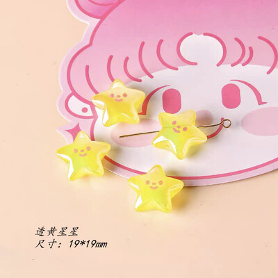 5 buc. Mărgele acrilice de culoare AB, urs, iepure, stele, mărgele libere din rășină, pentru fabricarea bricolajului, bratari, breloc, accesorii pentru breloc