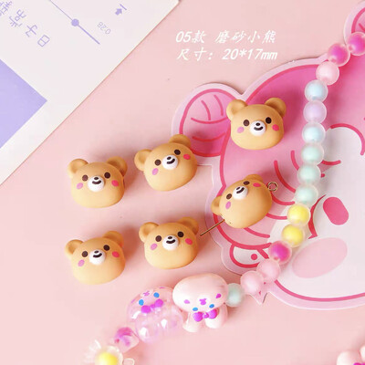 5 buc. Mărgele acrilice de culoare AB, urs, iepure, stele, mărgele libere din rășină, pentru fabricarea bricolajului, bratari, breloc, accesorii pentru breloc