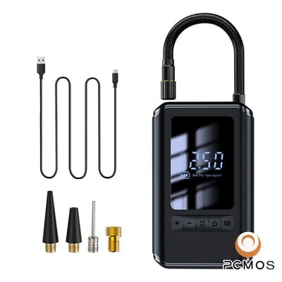 Pompă gonflabilă PCMOS, portabil, portabil, încărcare fără fir, afișaj digital, multifuncțional pentru anvelope pentru mașină