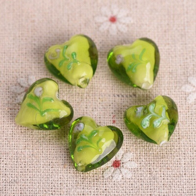 10 vnt 16x14 mm širdies formos raštai, rankų darbo šviestuvai, stikliniai palaidi karoliukai, skirti „pasidaryk pats“ amatams papuošalų kūrimo išvados