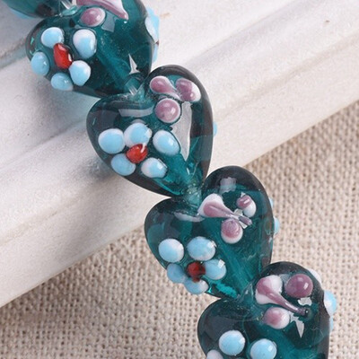 10 vnt 16x14 mm širdies formos raštai, rankų darbo šviestuvai, stikliniai palaidi karoliukai, skirti „pasidaryk pats“ amatams papuošalų kūrimo išvados