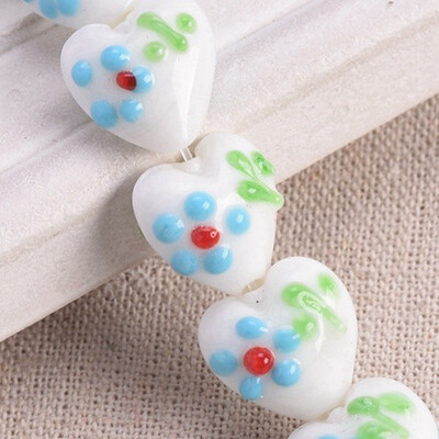 10 vnt 16x14 mm širdies formos raštai, rankų darbo šviestuvai, stikliniai palaidi karoliukai, skirti „pasidaryk pats“ amatams papuošalų kūrimo išvados