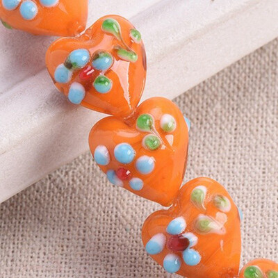 10 vnt 16x14 mm širdies formos raštai, rankų darbo šviestuvai, stikliniai palaidi karoliukai, skirti „pasidaryk pats“ amatams papuošalų kūrimo išvados