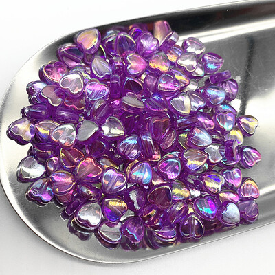 100 bucăți 8 mm transparente AB Charms în formă de inimă margele acrilice margele distanțare libere pentru realizarea de bijuterii brățară manuală