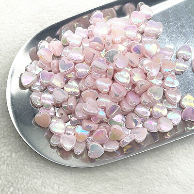 100 bucăți 8 mm transparente AB Charms în formă de inimă margele acrilice margele distanțare libere pentru realizarea de bijuterii brățară manuală