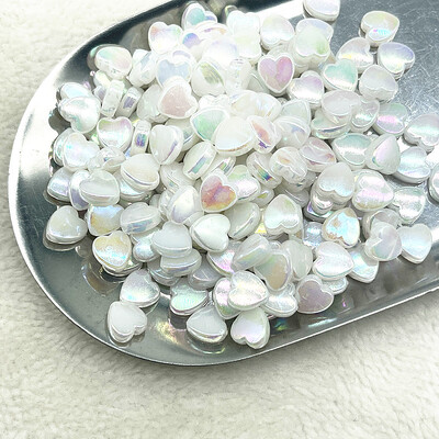 100 bucăți 8 mm transparente AB Charms în formă de inimă margele acrilice margele distanțare libere pentru realizarea de bijuterii brățară manuală