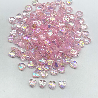 100 bucăți 8 mm transparente AB Charms în formă de inimă margele acrilice margele distanțare libere pentru realizarea de bijuterii brățară manuală