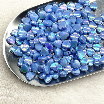 100 bucăți 8 mm transparente AB Charms în formă de inimă margele acrilice margele distanțare libere pentru realizarea de bijuterii brățară manuală