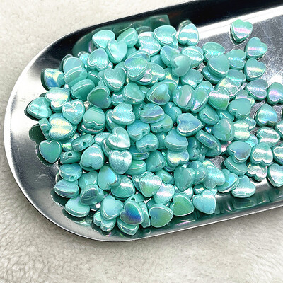 100 bucăți 8 mm transparente AB Charms în formă de inimă margele acrilice margele distanțare libere pentru realizarea de bijuterii brățară manuală