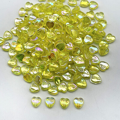 100 bucăți 8 mm transparente AB Charms în formă de inimă margele acrilice margele distanțare libere pentru realizarea de bijuterii brățară manuală
