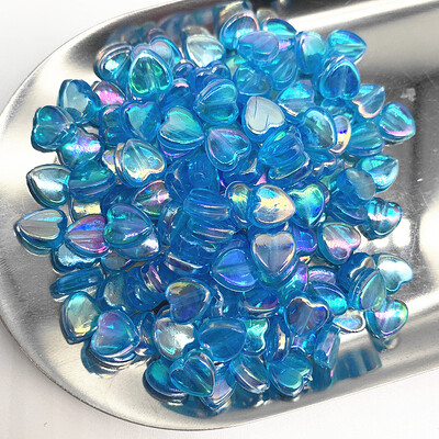 100 bucăți 8 mm transparente AB Charms în formă de inimă margele acrilice margele distanțare libere pentru realizarea de bijuterii brățară manuală