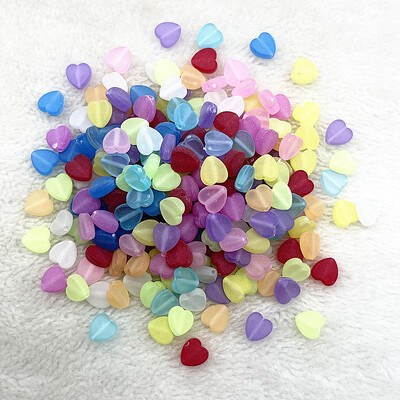 100 bucăți 8 mm transparente AB Charms în formă de inimă margele acrilice margele distanțare libere pentru realizarea de bijuterii brățară manuală