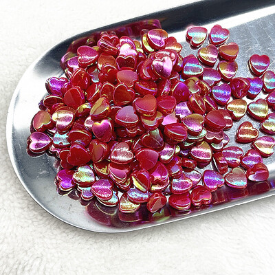 100 bucăți 8 mm transparente AB Charms în formă de inimă margele acrilice margele distanțare libere pentru realizarea de bijuterii brățară manuală