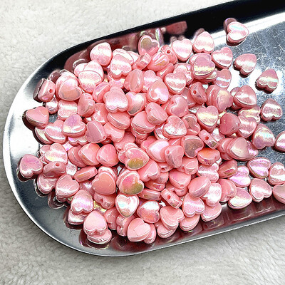 100 bucăți 8 mm transparente AB Charms în formă de inimă margele acrilice margele distanțare libere pentru realizarea de bijuterii brățară manuală