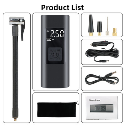 Vtopek Mini vezeték nélküli autós légkompresszor légszivattyú autóhoz, motorkerékpárhoz, golyókhoz, gumiabroncsnyomás-figyelőhöz, SOS mentési fénykijelzőhöz