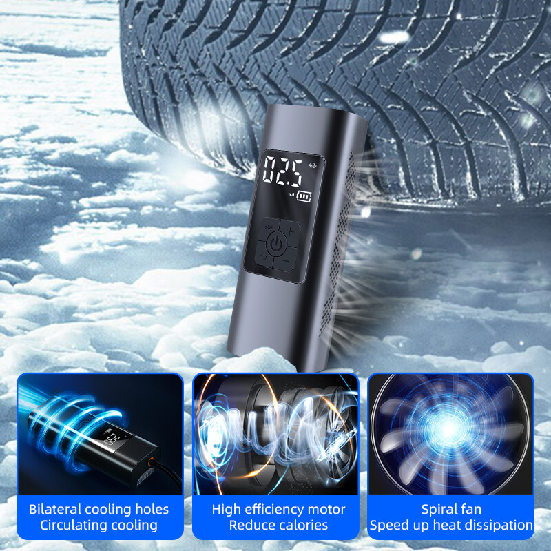 Vtopek Mini vezeték nélküli autós légkompresszor légszivattyú autóhoz, motorkerékpárhoz, golyókhoz, gumiabroncsnyomás-figyelőhöz, SOS mentési fénykijelzőhöz