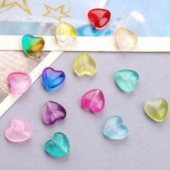 20 τμχ Love Heart Lampwork Γυάλινες Χάντρες Πολύχρωμες Τσέχικες Κρυστάλλινες Χαλαρές Χάντρες για Κατασκευή κοσμημάτων Χειροποίητα DIY Beacelets Αξεσουάρ