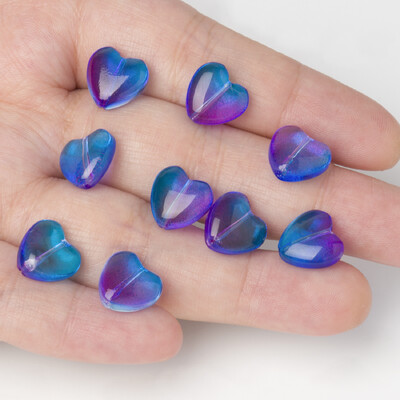 20vnt Love Heart Lampwork Stikliniai karoliukai Daugiaspalviai Čekijos krištoliniai palaidi karoliukai papuošalams Rankų darbo „Pasidaryk pats“ papuošalų aksesuarai