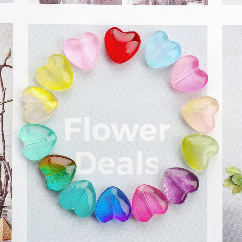 20vnt Love Heart Lampwork Stikliniai karoliukai Daugiaspalviai Čekijos krištoliniai palaidi karoliukai papuošalams Rankų darbo „Pasidaryk pats“ papuošalų aksesuarai