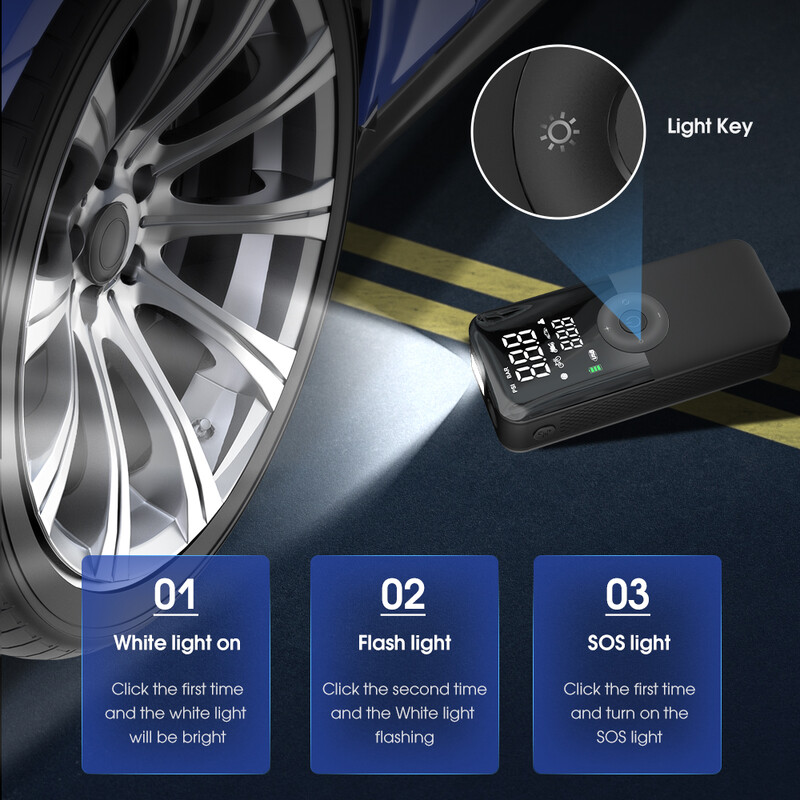 Bežični ubrizgivač zraka za gume 7.4V Automobilska automatska pumpa Prijenosni električni kompresor zračne pumpe za napuhavanje daske za bicikle