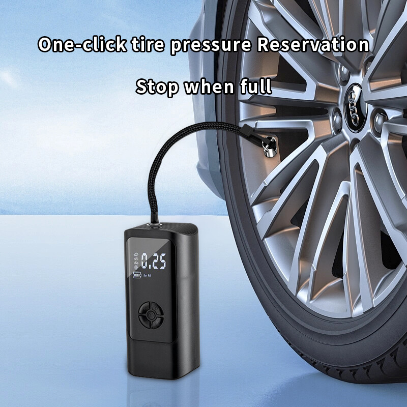 Autógumi felfújó hordozható elektromos légszivattyú vezeték nélküli töltés kompresszoros digitális kijelzővel motorkerékpár labdákhoz