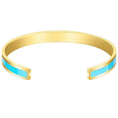 CARLIDANA Divatos rozsdamentes acél színes csepp olaj arany színű bevonat mandzsetta karkötő női ékszer party ajándék csepp szállítás