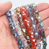 30 de bucăți 7,5*10 mm margele de sticlă fluture margele septale pentru realizarea de bijuterii brățări DIY AB culoare pandantiv accesorii cu ridicata