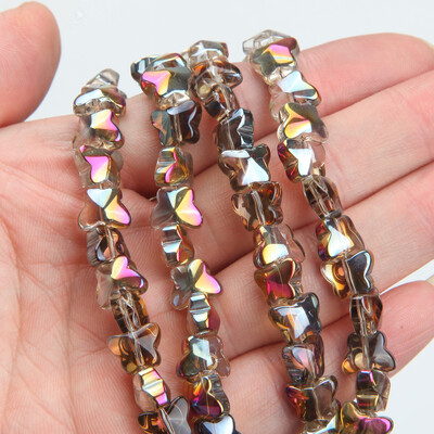 30 de bucăți 7,5*10 mm margele de sticlă fluture margele septale pentru realizarea de bijuterii brățări DIY AB culoare pandantiv accesorii cu ridicata