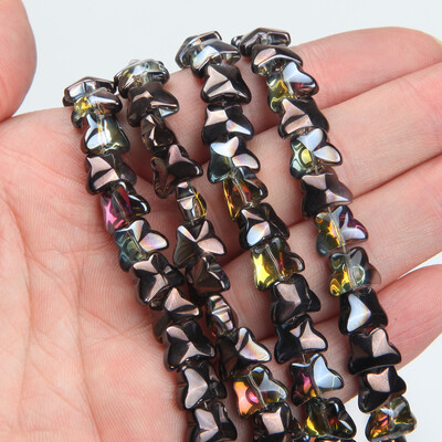 30 de bucăți 7,5*10 mm margele de sticlă fluture margele septale pentru realizarea de bijuterii brățări DIY AB culoare pandantiv accesorii cu ridicata