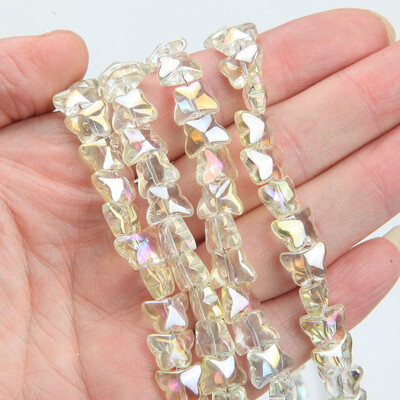 30 de bucăți 7,5*10 mm margele de sticlă fluture margele septale pentru realizarea de bijuterii brățări DIY AB culoare pandantiv accesorii cu ridicata