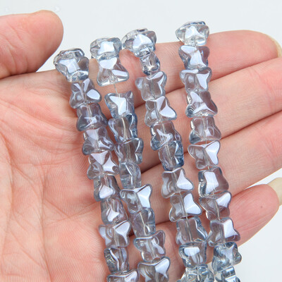 30 de bucăți 7,5*10 mm margele de sticlă fluture margele septale pentru realizarea de bijuterii brățări DIY AB culoare pandantiv accesorii cu ridicata