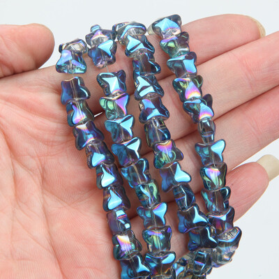 30 de bucăți 7,5*10 mm margele de sticlă fluture margele septale pentru realizarea de bijuterii brățări DIY AB culoare pandantiv accesorii cu ridicata