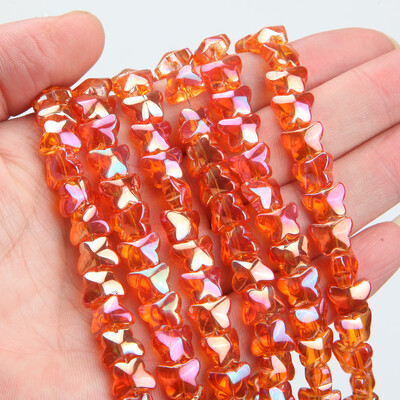 30 de bucăți 7,5*10 mm margele de sticlă fluture margele septale pentru realizarea de bijuterii brățări DIY AB culoare pandantiv accesorii cu ridicata