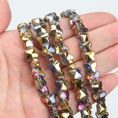 30 de bucăți 7,5*10 mm margele de sticlă fluture margele septale pentru realizarea de bijuterii brățări DIY AB culoare pandantiv accesorii cu ridicata