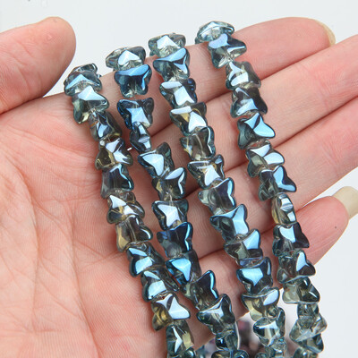 30 de bucăți 7,5*10 mm margele de sticlă fluture margele septale pentru realizarea de bijuterii brățări DIY AB culoare pandantiv accesorii cu ridicata
