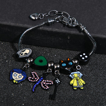 Anime Coraline & the Secret Door Bracelet Κρεμαστό κρεμαστό κόσμημα Coraline σμάλτο Cosplay Fan Δώρο Ανδρικά Γυναικεία Κοσμήματα σακίδιο πλάτης