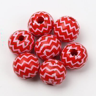 10 buc. margele rotunde din lemn de 16 mm, brad de Crăciun, mărgele din lemn, fulgi de nea, pentru realizarea decorului de Crăciun, accesorii de bijuterii.