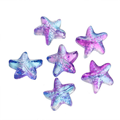 10 τμχ Πολύχρωμες γυάλινες χάντρες αστερίας Αστέρι Τσέχικα γυάλινα Χαλαρά διαχωριστικά για DIY Βραχιόλι Τηλεφωνική αλυσίδα Αξεσουάρ κατασκευής κοσμημάτων